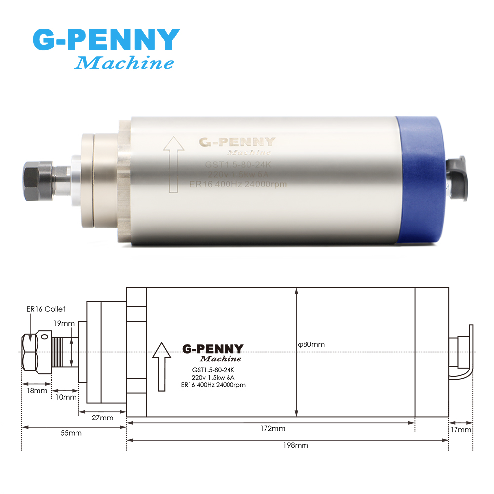 Customization Gpenny 1.5KW ER1 - Cnc Spindle Motor recension och pris